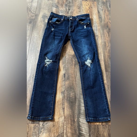 Boy’s Jeans Public Supply Co Skinny Fit Stretch, Ripped Dark  Blue Size 18 - Picture 6 of 9